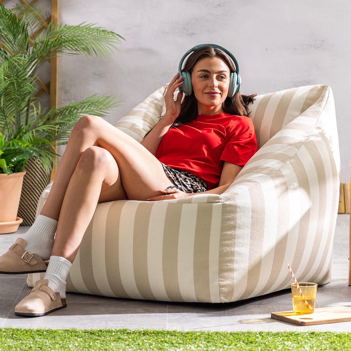 Icon Natalia Striped Woven Armchair Bean Bag