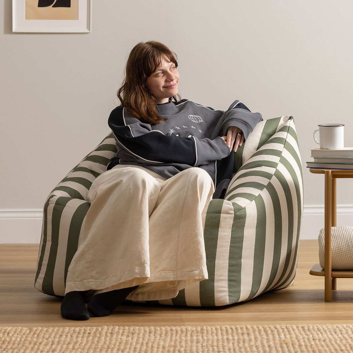 Icon Natalia Striped Woven Armchair Bean Bag
