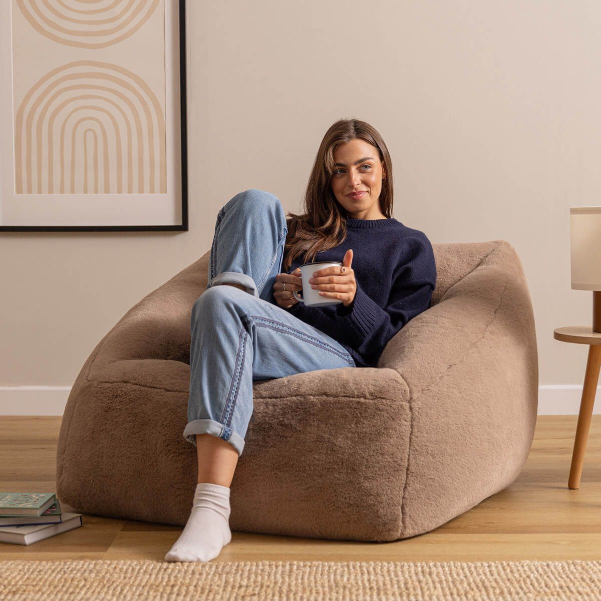 Icon Natalia Faux Rabbit Fur Armchair Bean Bag