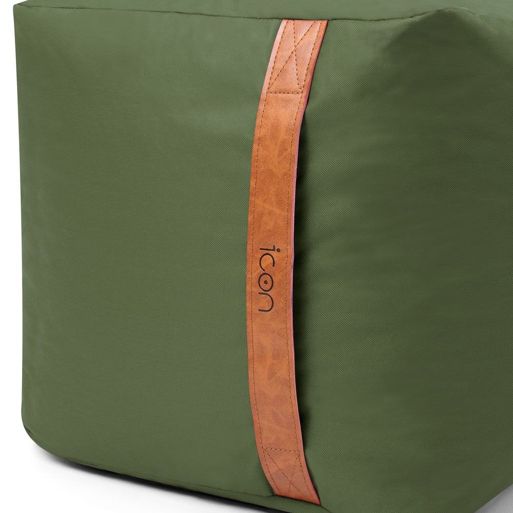 Sage Green Bean Bag Bench with handle close up