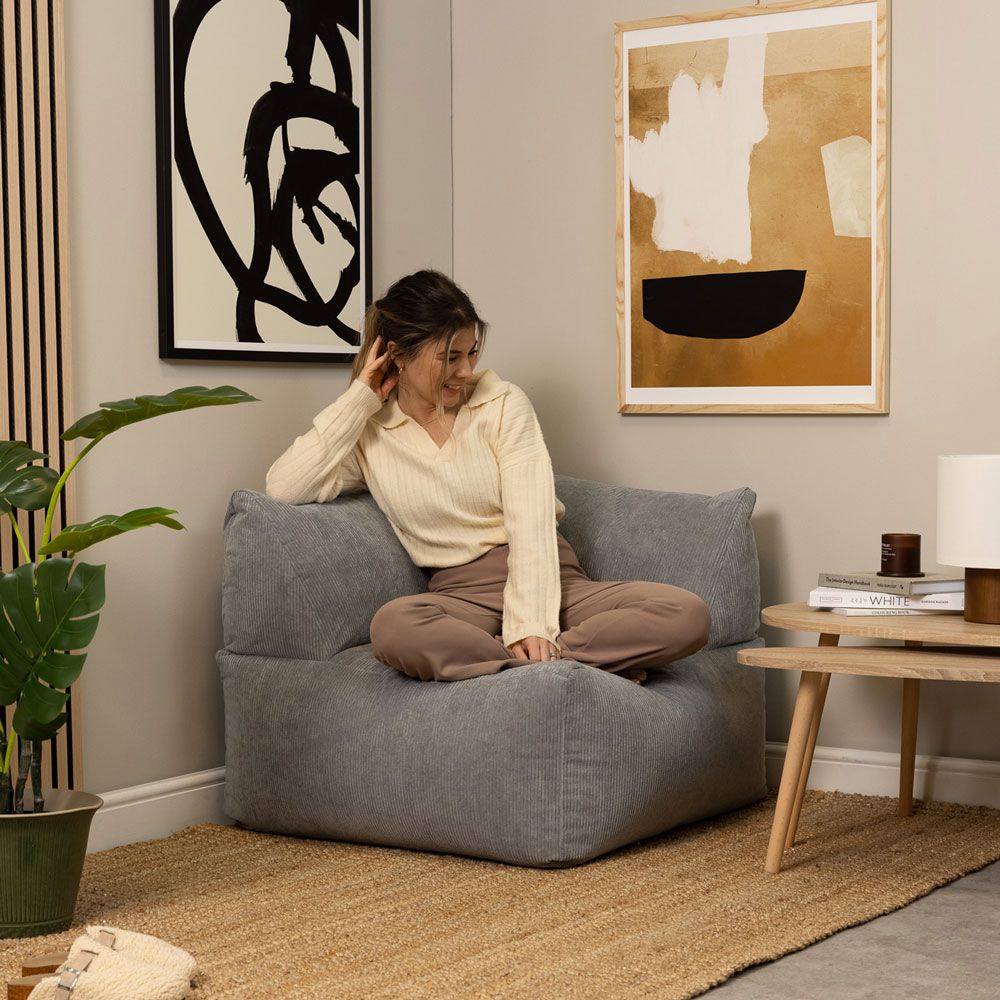 Tetra Corduroy Modular Corner, Charcoal