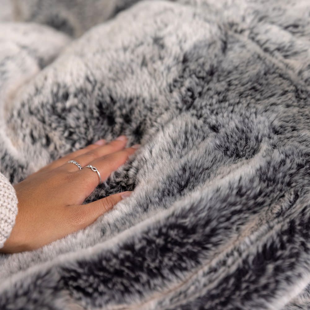 icon® Arctic Wolf Faux Fur Cocoon Bean Bag