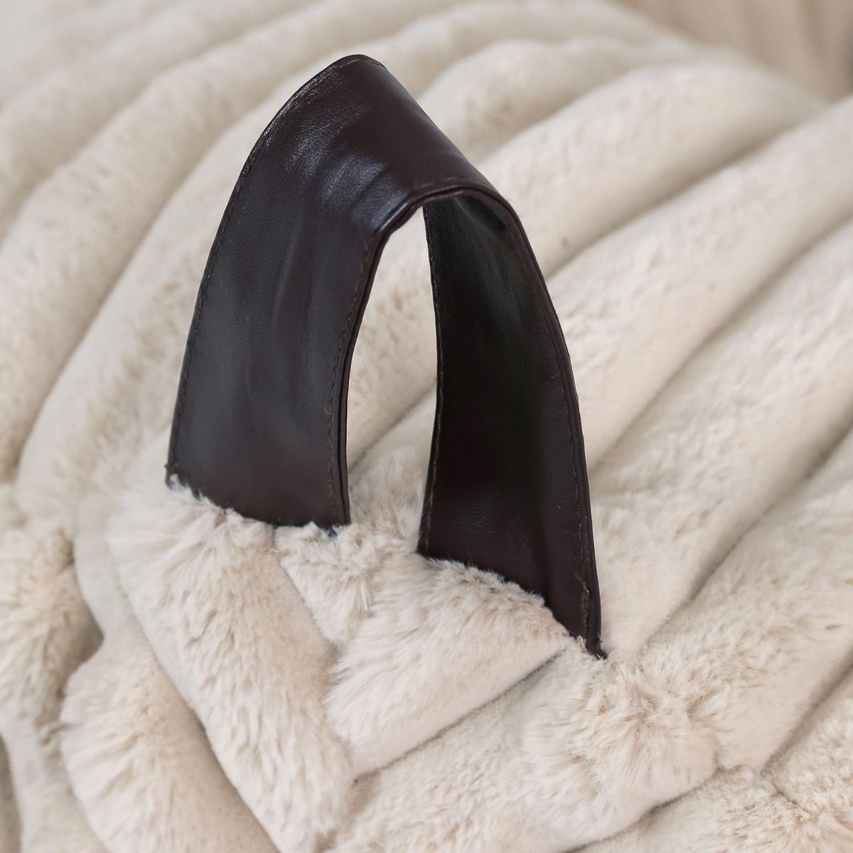 icon Cocoon Ribbed Faux Fur Chair