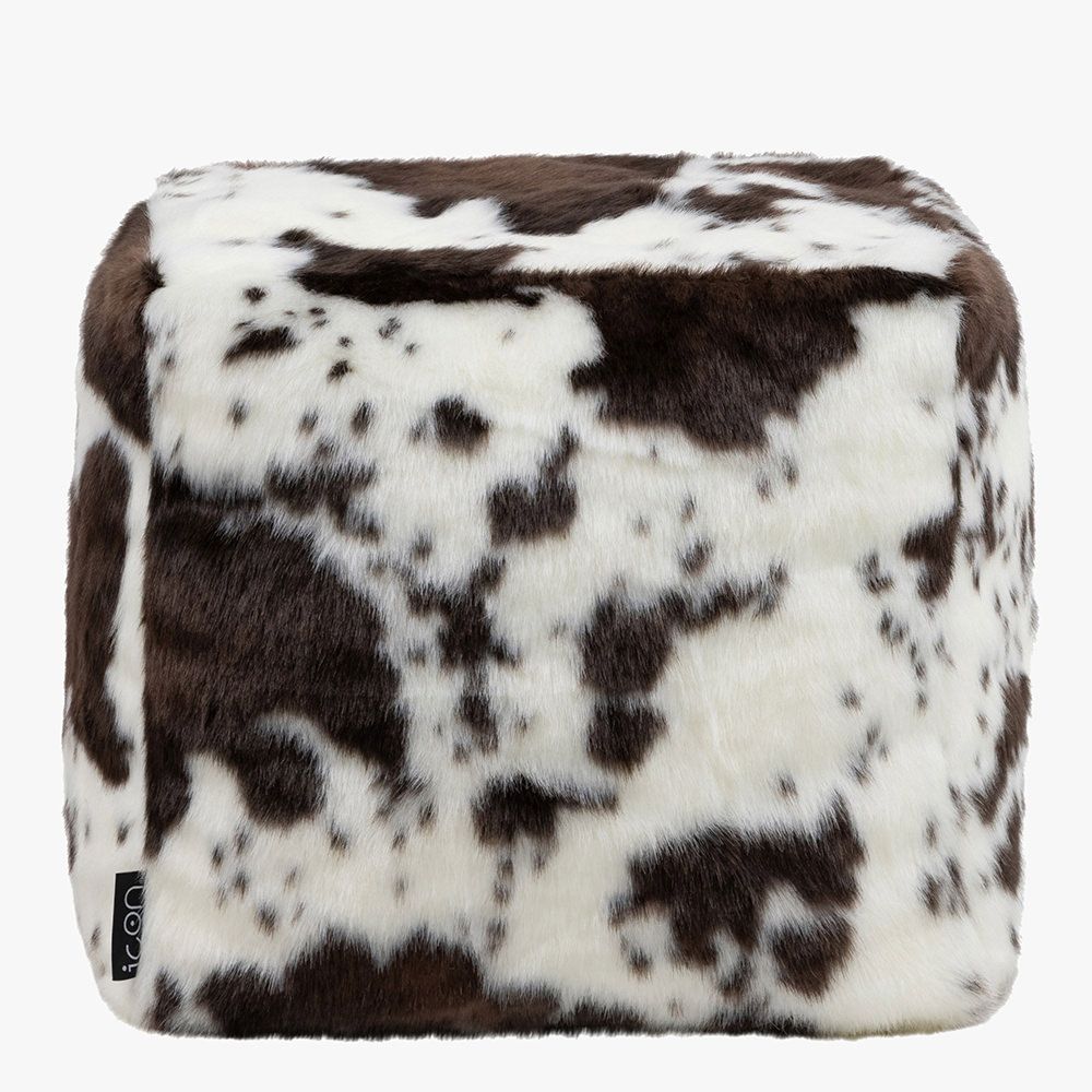 icon® Pinto Faux Cow Hide Footstool