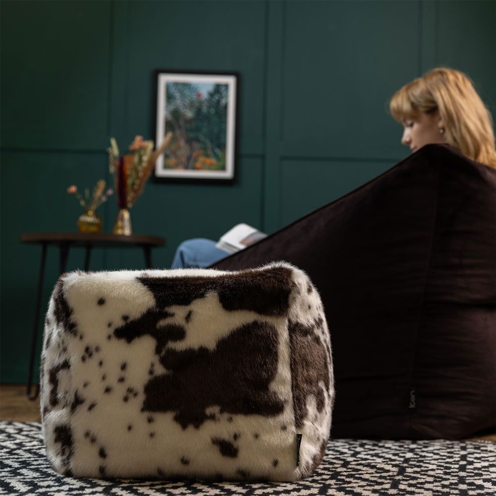 icon® Pinto Faux Cow Hide Footstool