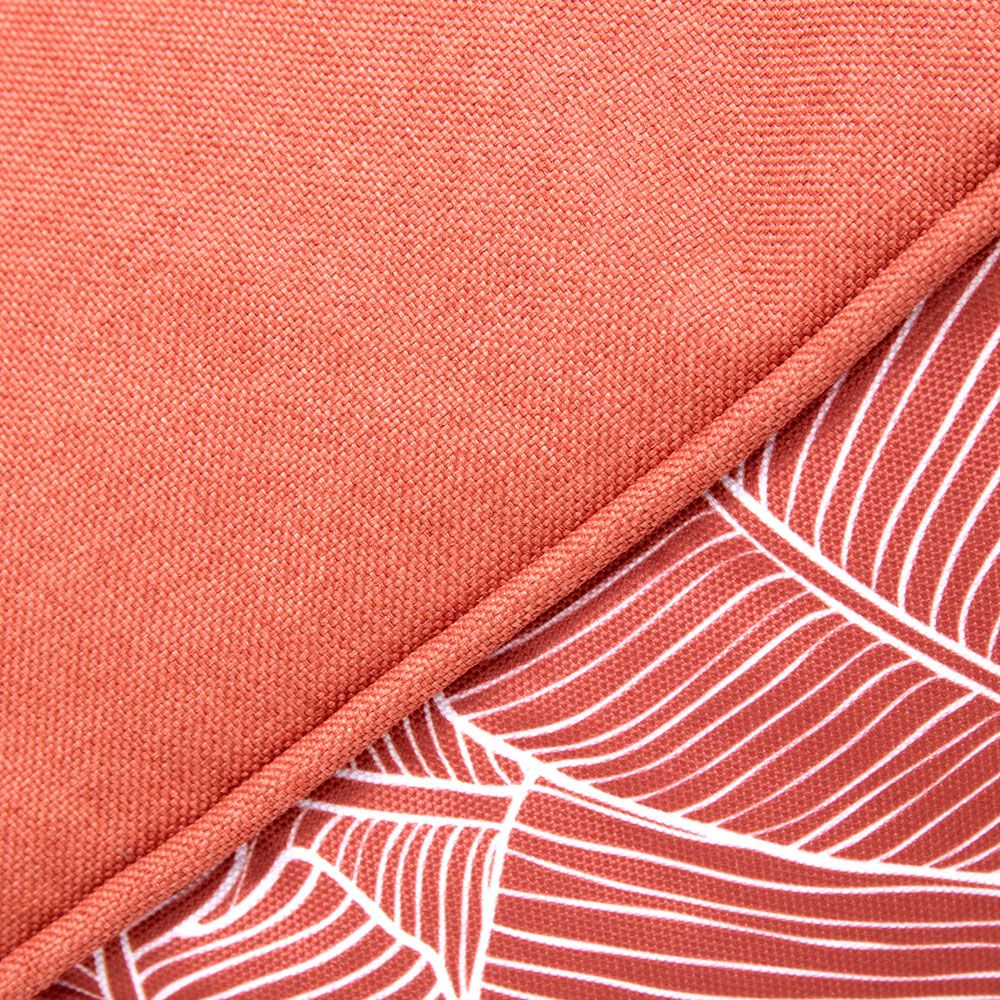teracotta palm print diamond bean bag pouffe close up