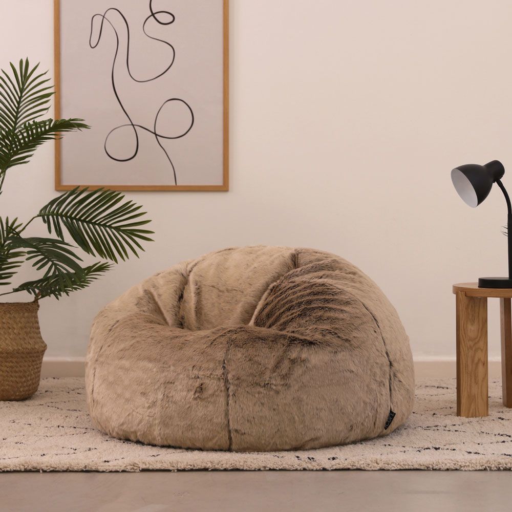 icon® Ottawa Faux Fur Bean Bag, Mink