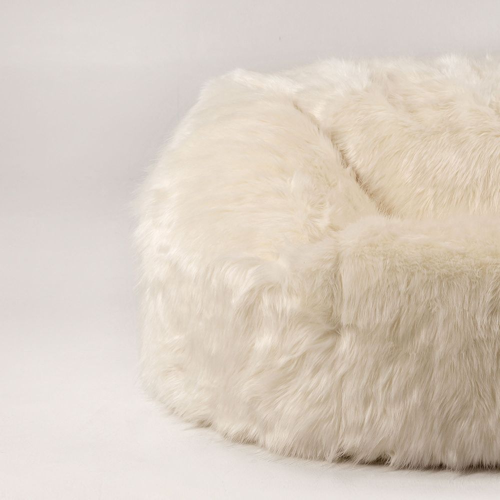 icon® Soho Faux Fur Bean Bag, Cream