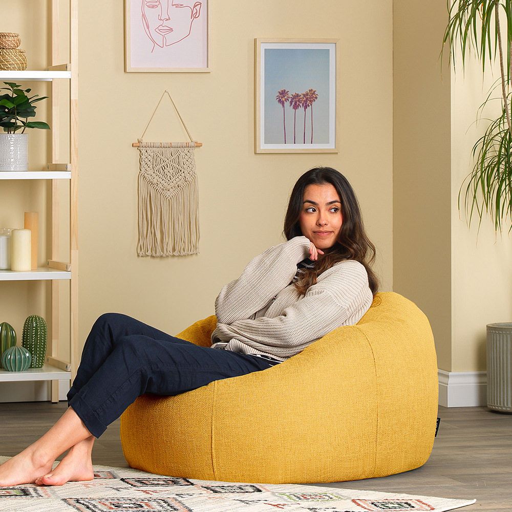 icon® Lina Classic Bean Bag, Ochre Yellow