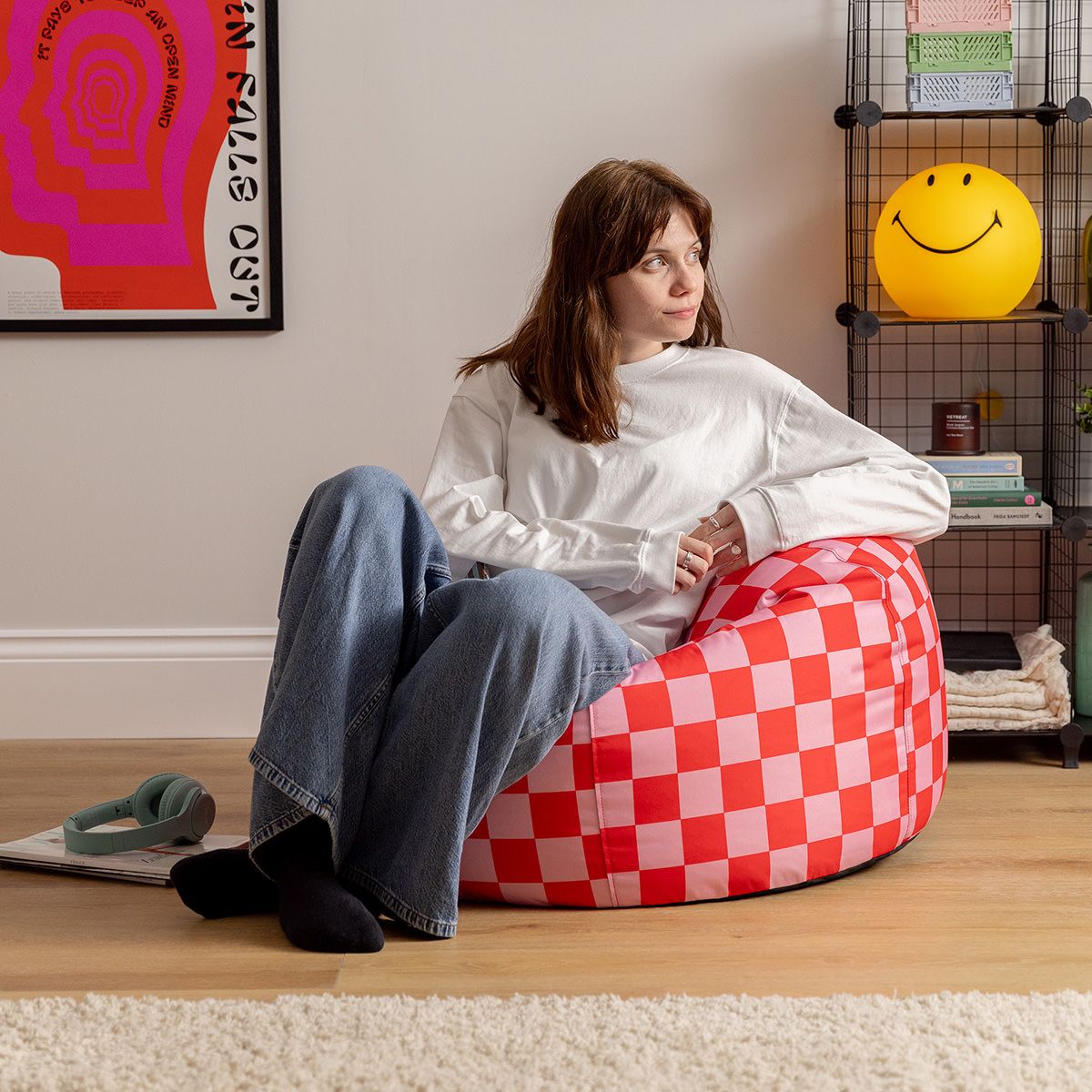 Icon Kingston Checkerboard Water-Resistant Classic Bean Bag