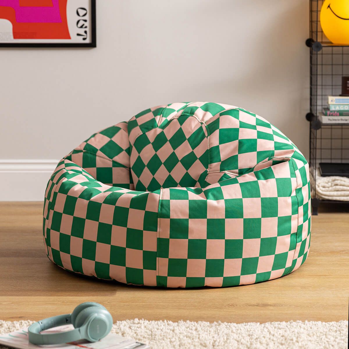 Icon Kingston Checkerboard Water-Resistant Classic Bean Bag