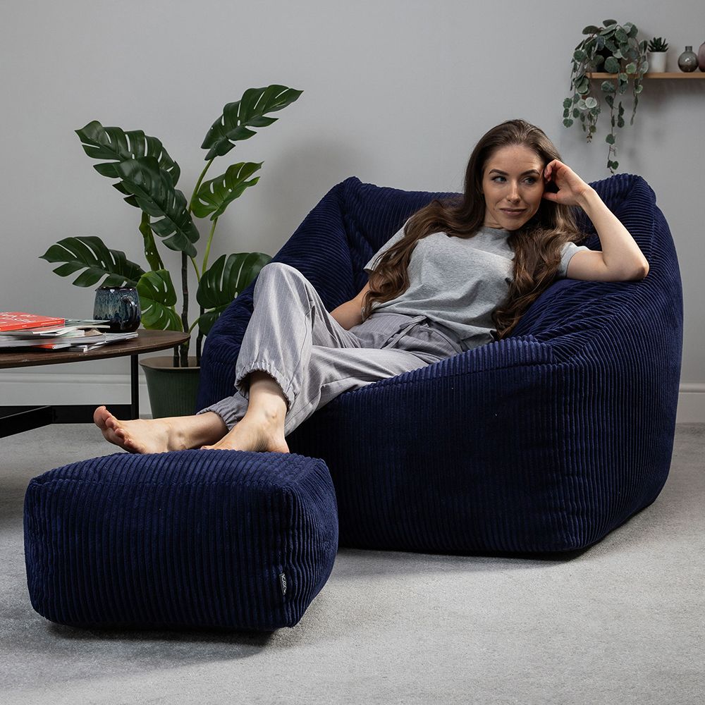 icon® Morgan Cord Lounge Chair Bean Bag & Footstool