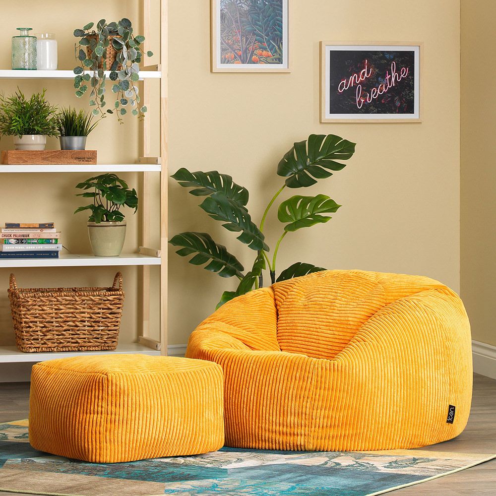 icon® Kingston Cord Classic Bean Bag & Footstool