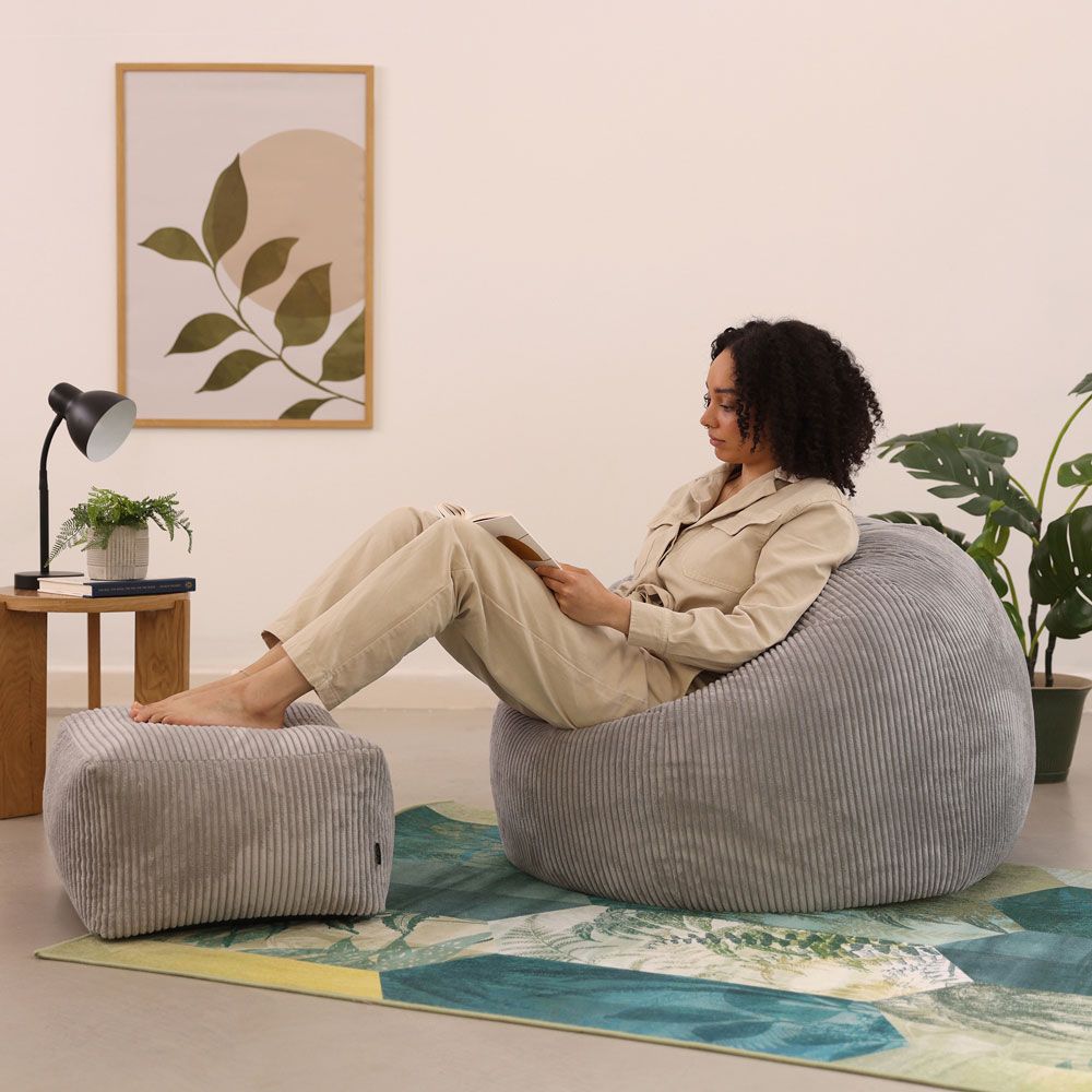 icon® Kingston Cord Classic Bean Bag & Footstool
