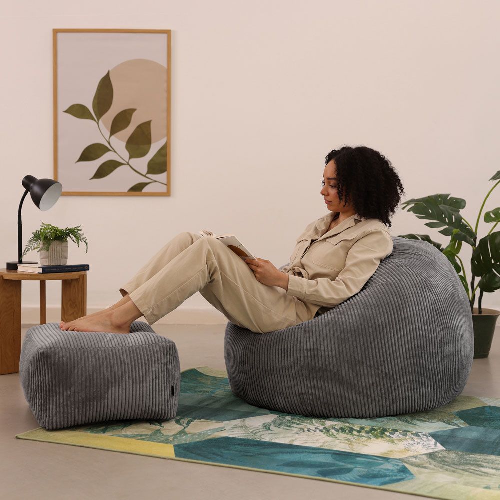 icon® Kingston Cord Classic Bean Bag & Footstool