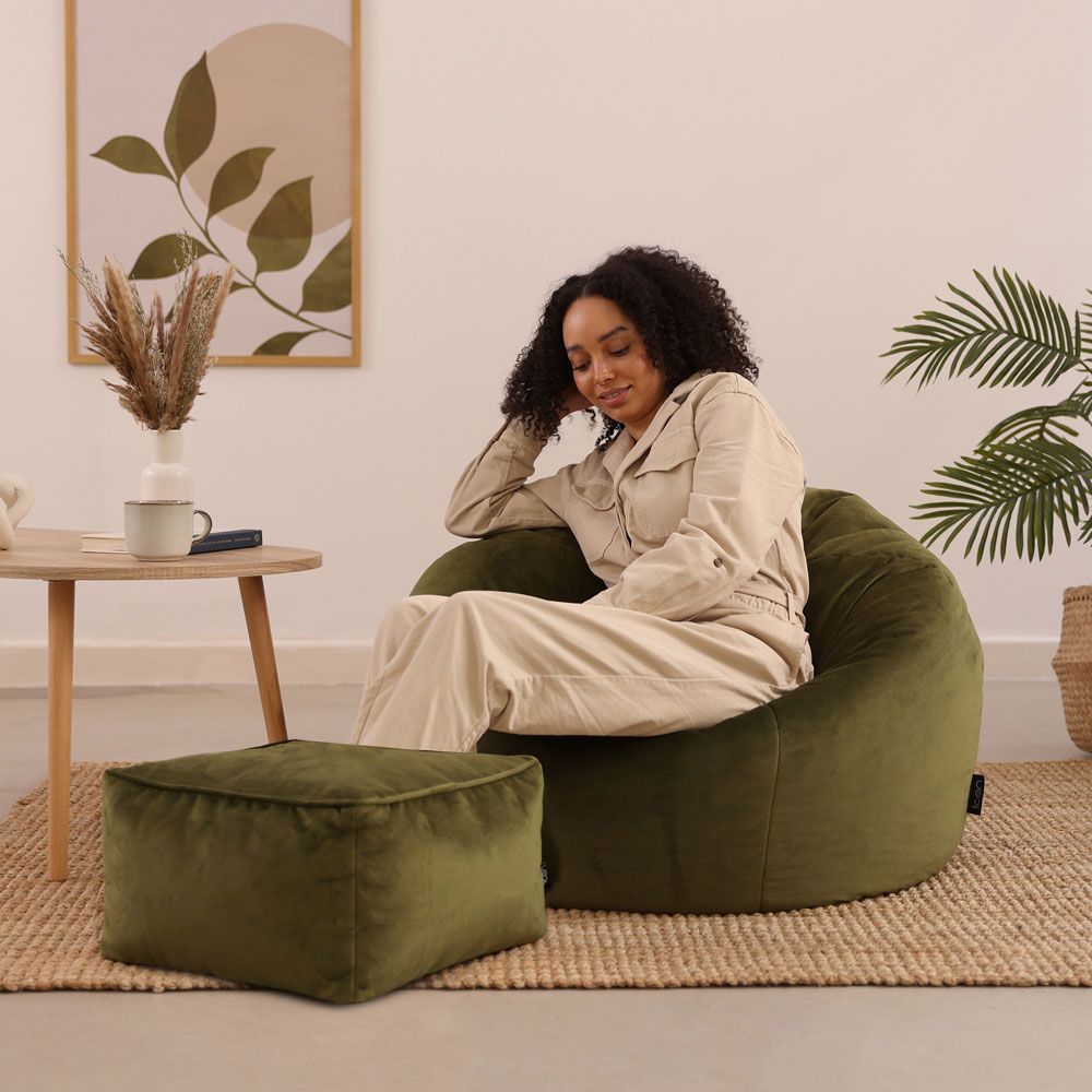 icon® Aurora Velvet Bean Bag & Footstool