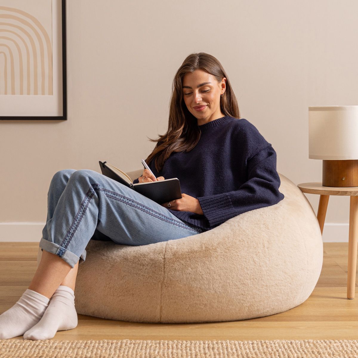 Icon Kingston Faux Rabbit Fur Classic Bean Bag