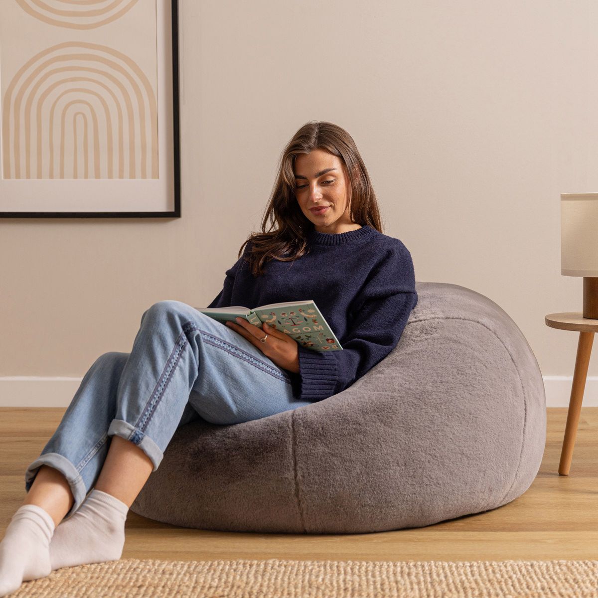 Icon Kingston Faux Rabbit Fur Classic Bean Bag