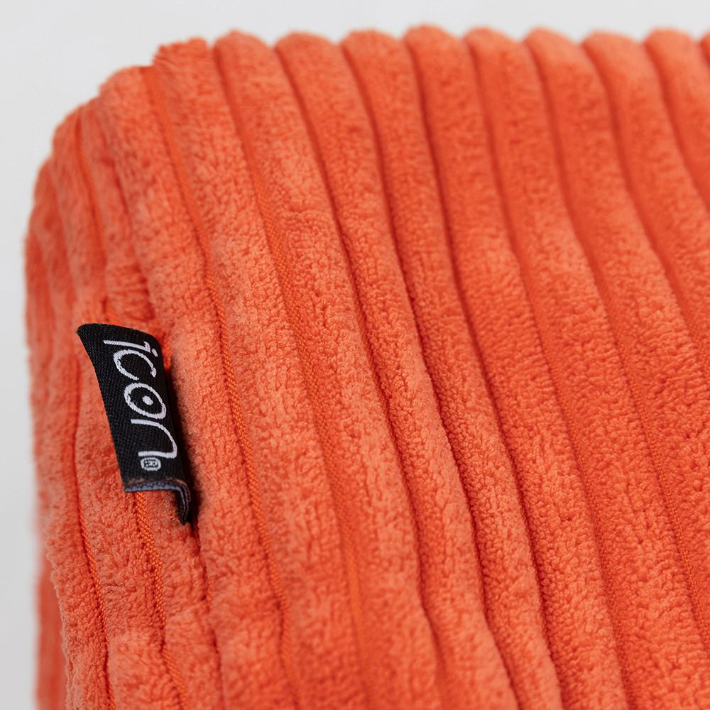 Amara Corduroy Square Footstool, Orange