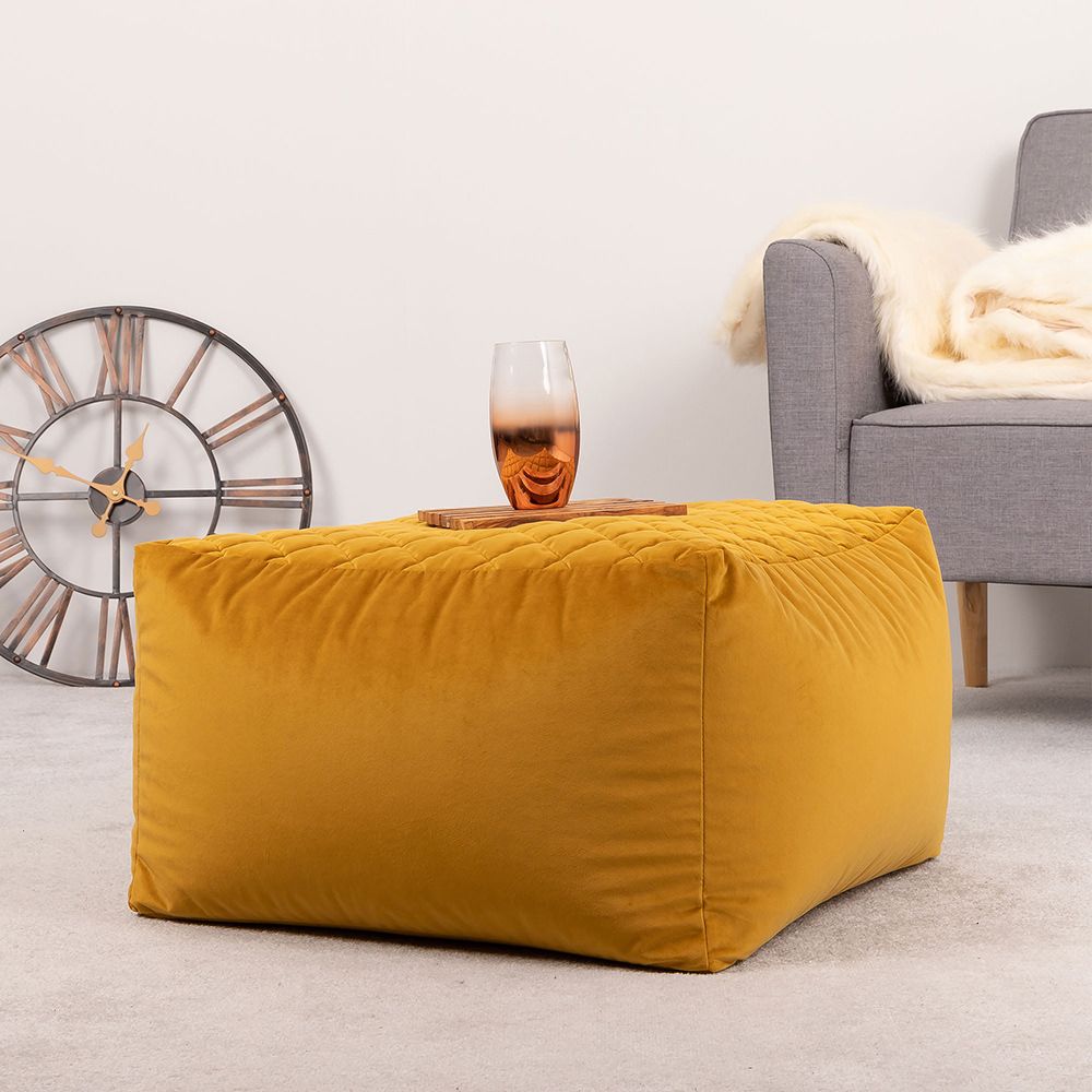 icon® Cortado Quilted Velvet Footstool