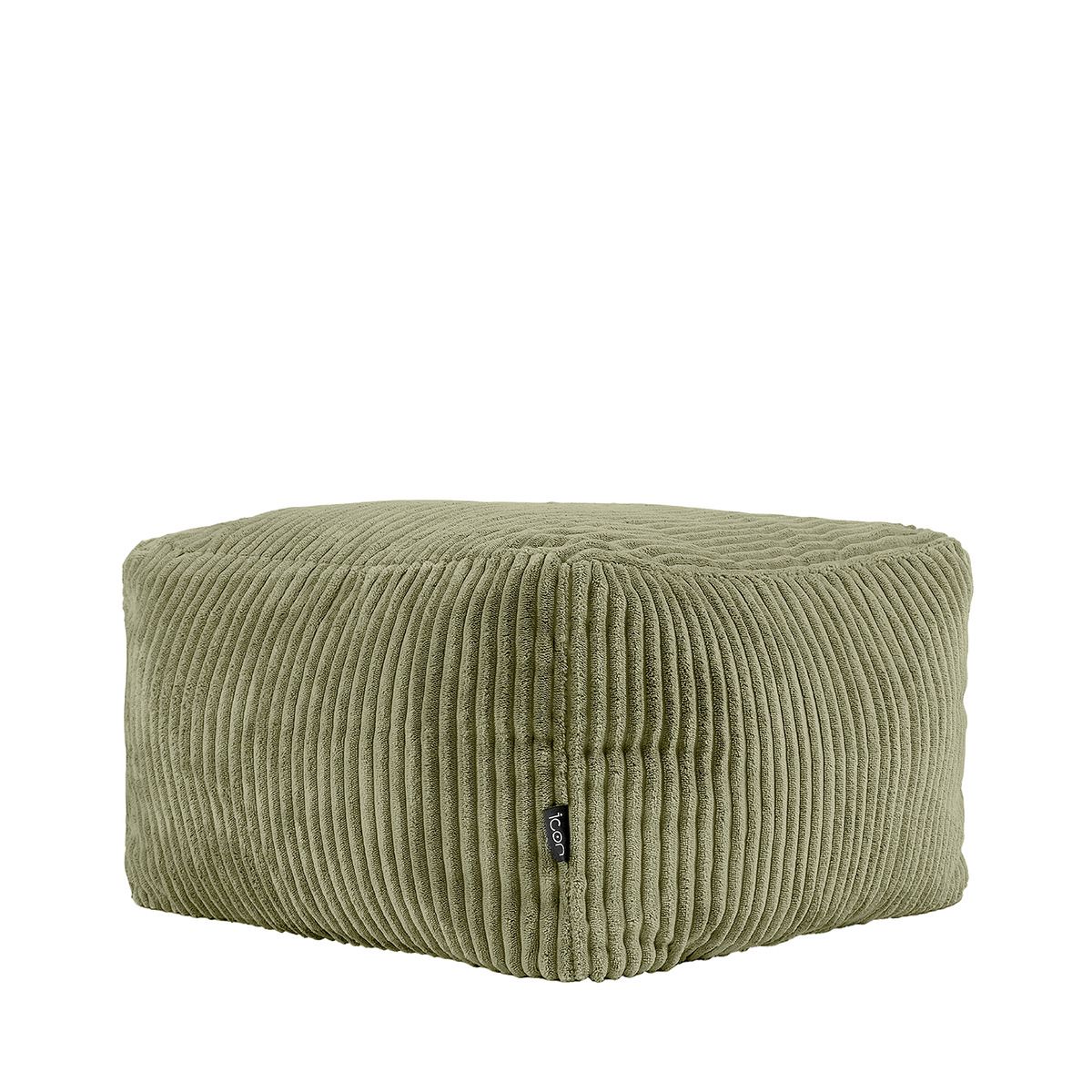 Icon Theo Cord Footstool, Sage Green