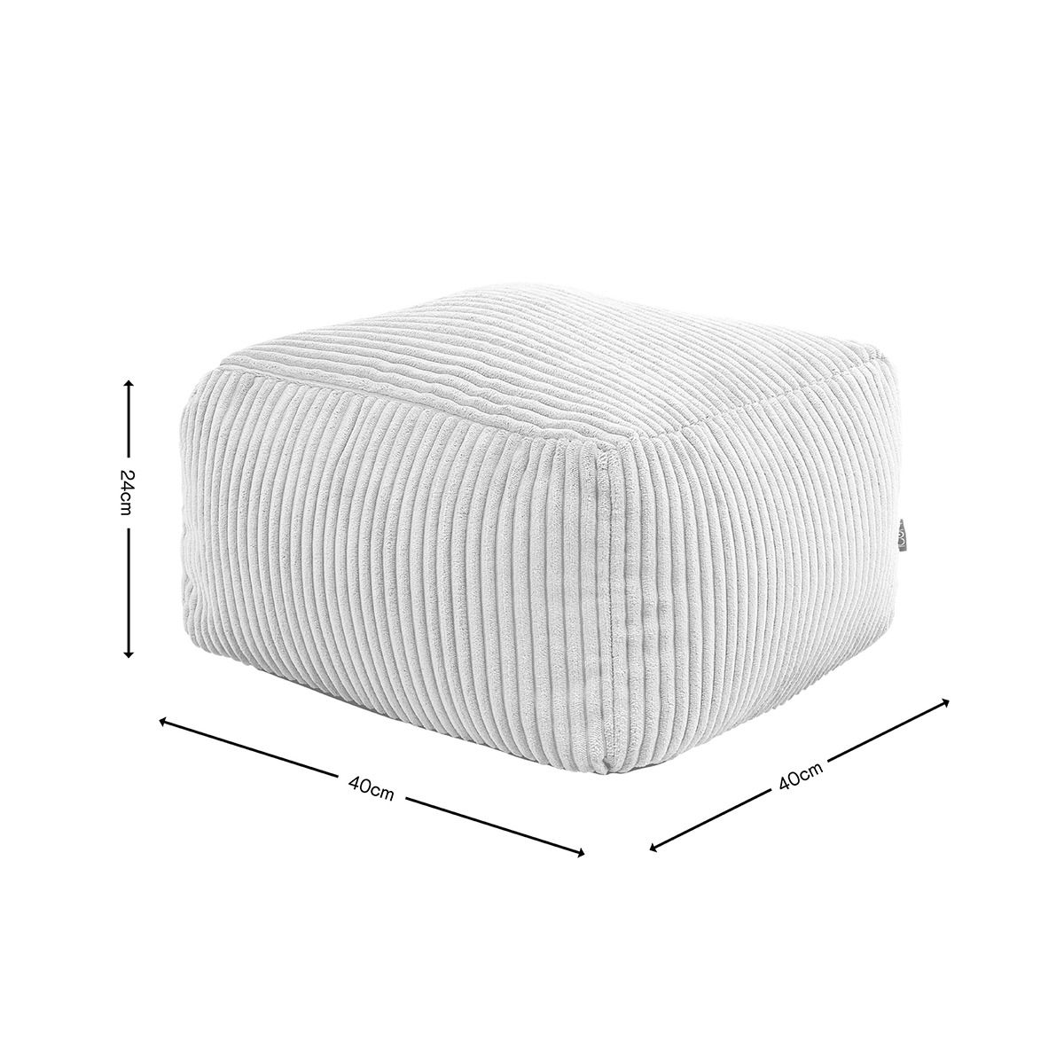 Icon Theo Cord Footstool, Sage Green