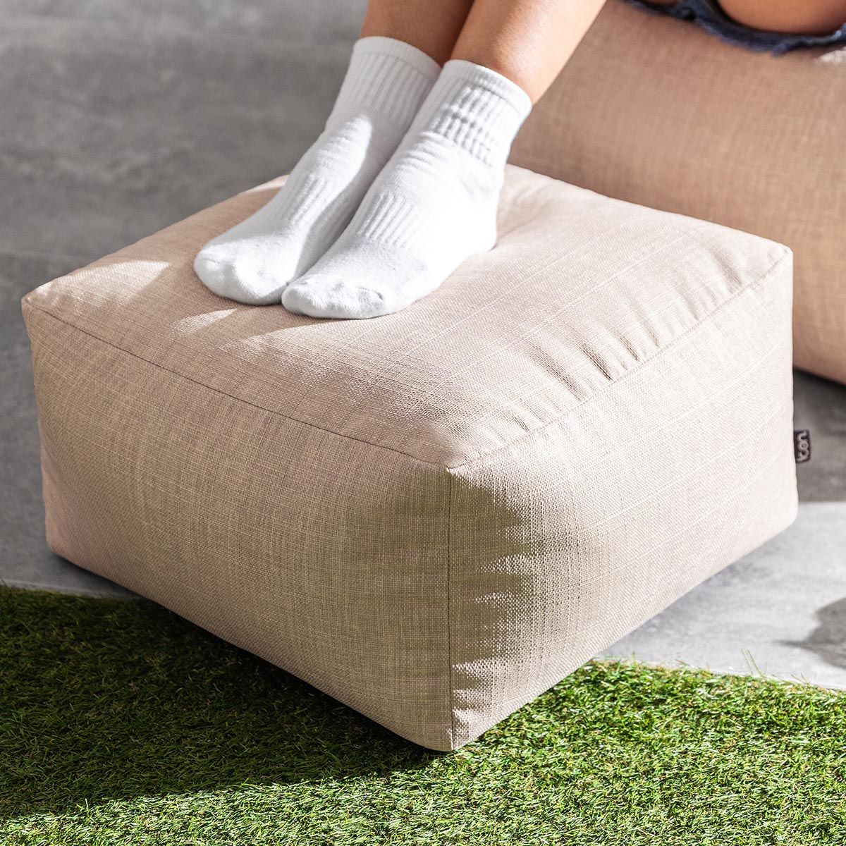Amara Outdoor Woven Square Footstool