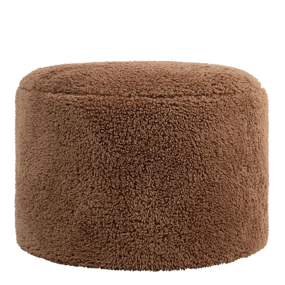 icon® Orso Fleece Pouffe, Teddy Brown