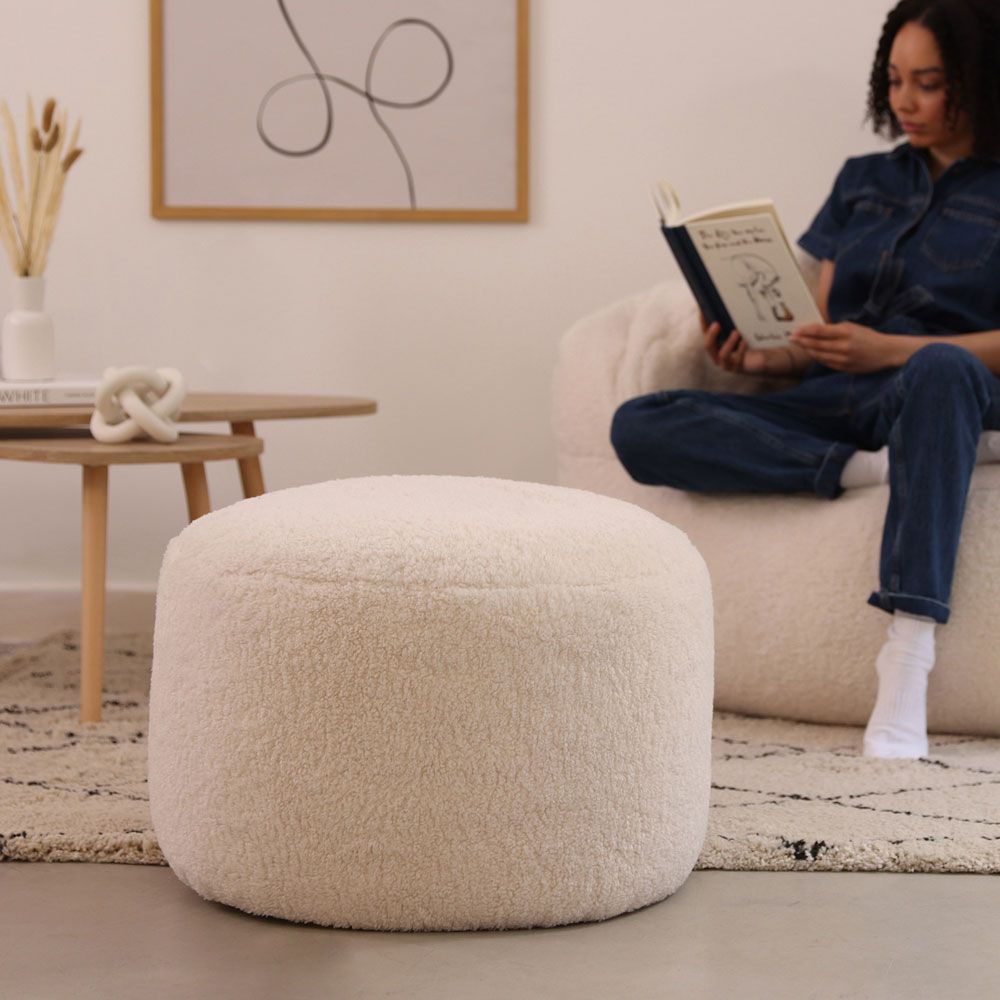 icon® Iggy Fleece Footstool, Natural