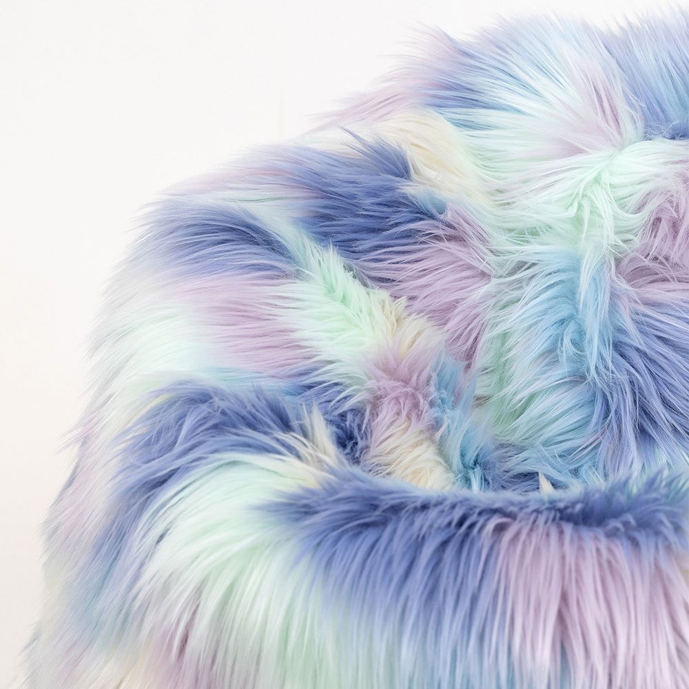 icon® Luxury Faux Fur Kids Classic Bean Bag, Unicorn