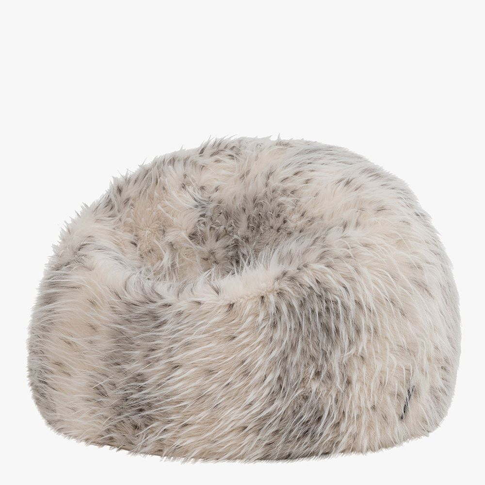 icon® Luxury Faux Fur Kids Classic Bean Bag, Snow Leopard