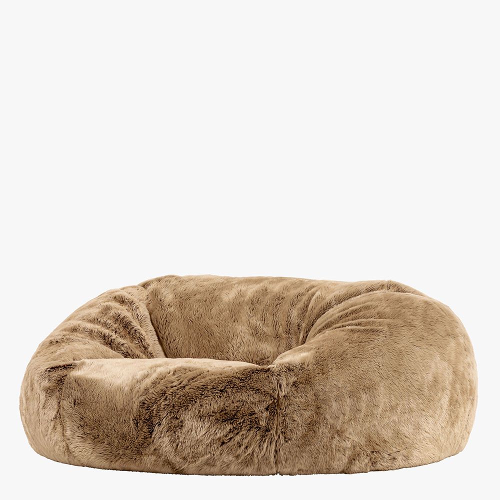 icon® Ottawa Cloud Two-seater Faux Fur Bean Bag, Mink
