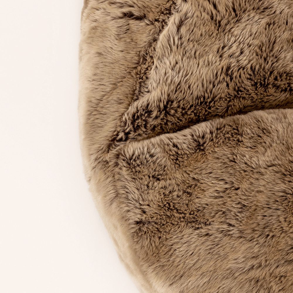 icon® Ottawa Cloud Two-seater Faux Fur Bean Bag, Mink