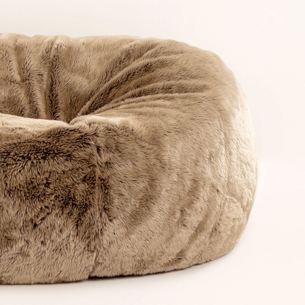 icon® Ottawa Cloud Two-seater Faux Fur Bean Bag, Mink