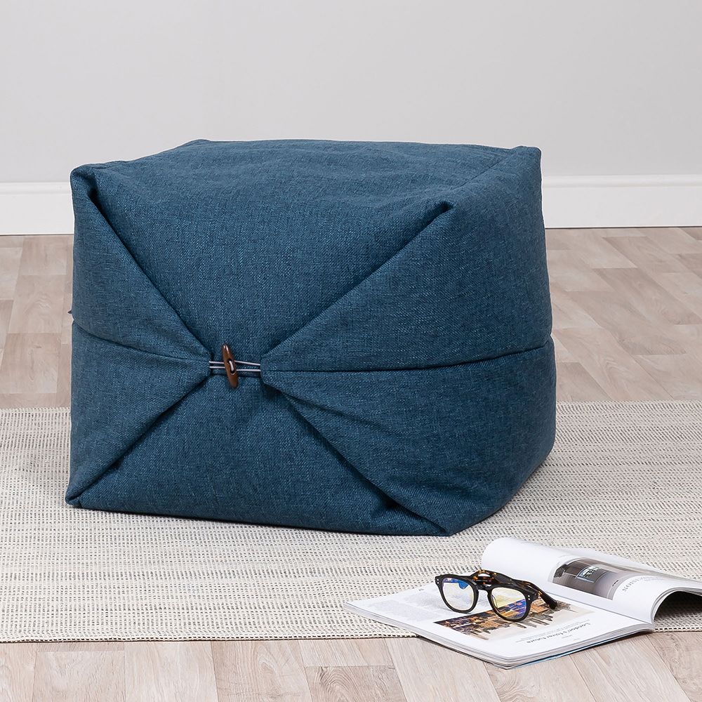 Icon® Kami Origami Pouffe, Folding Bean Bag Floor Cushion-Teal