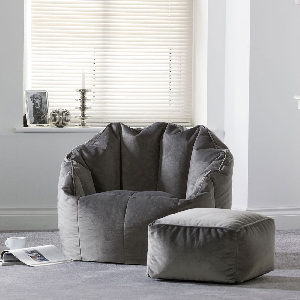 icon® Sirena Velvet Bean Bag Accent Chair