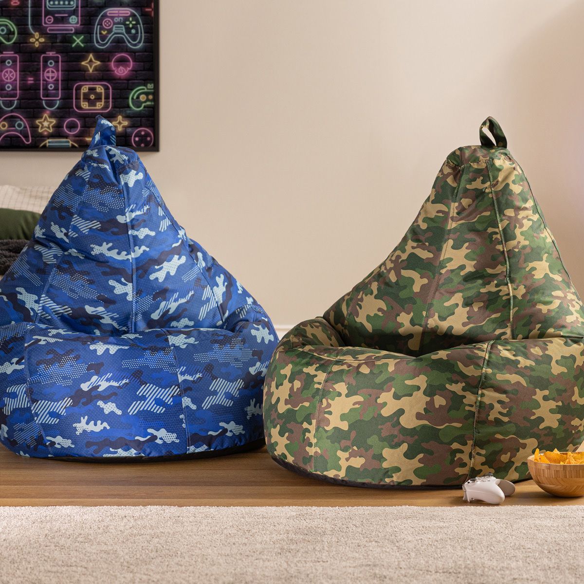 Gaming Water-Resistant High Back Bean Bag