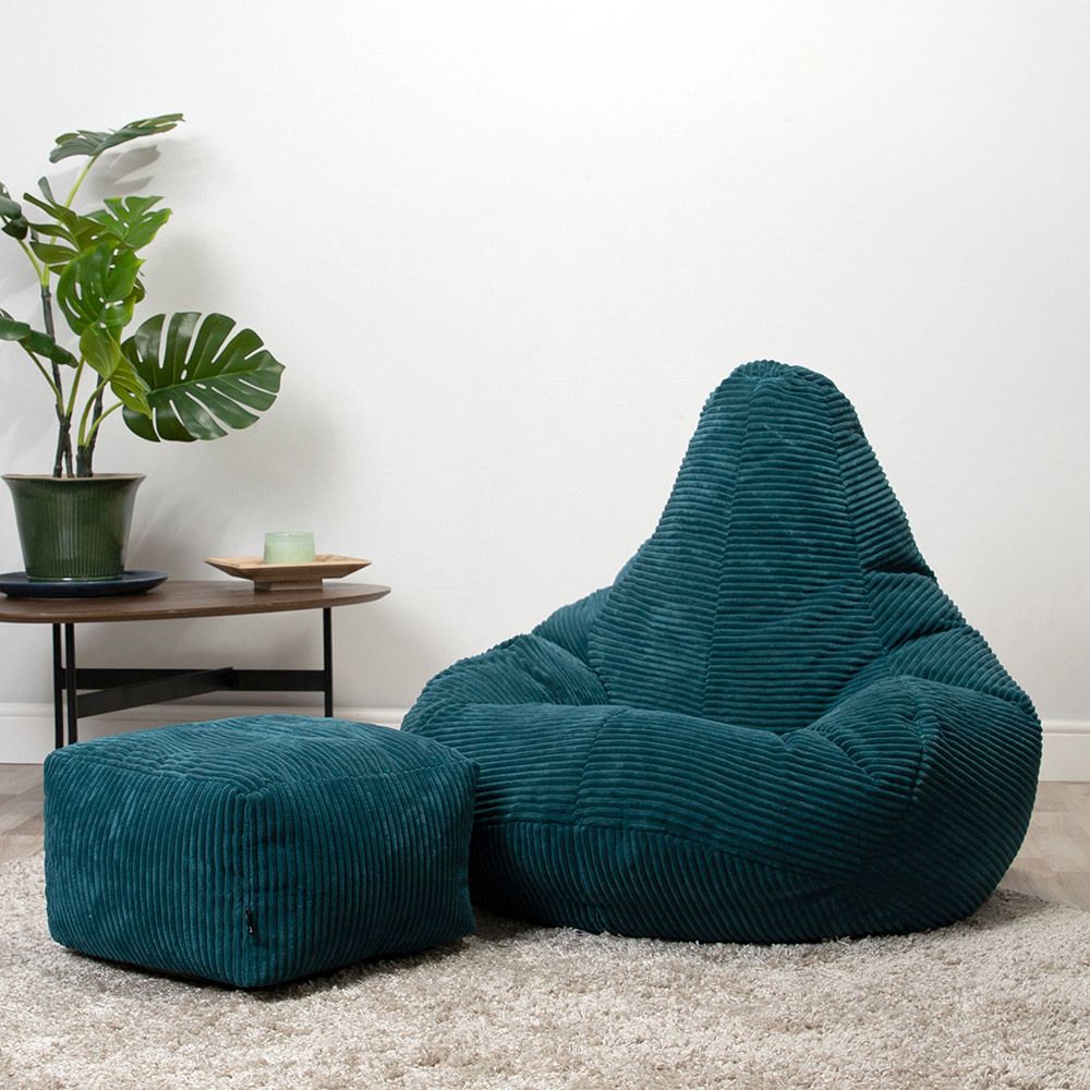 icon® Dalton Cord Bean Bag Recliner & Footstool