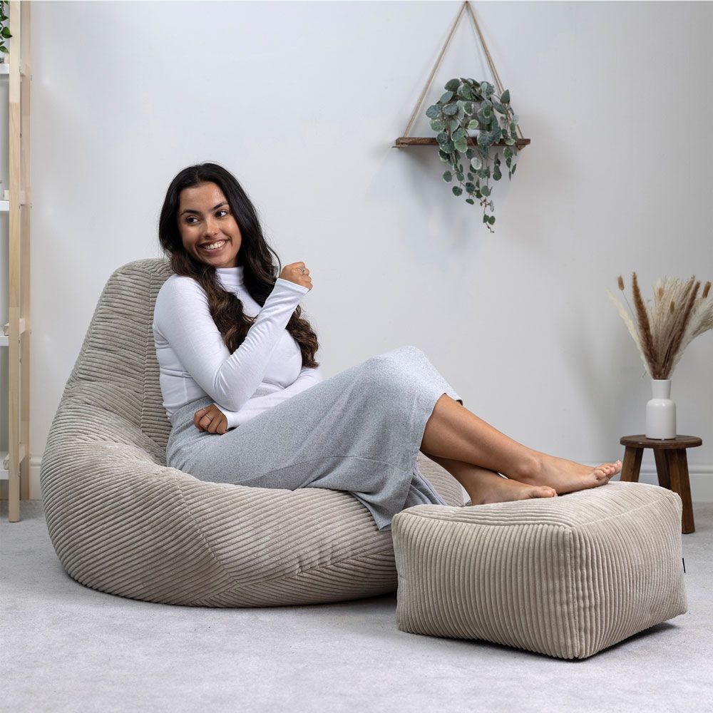 icon® Dalton Cord Bean Bag Recliner & Footstool