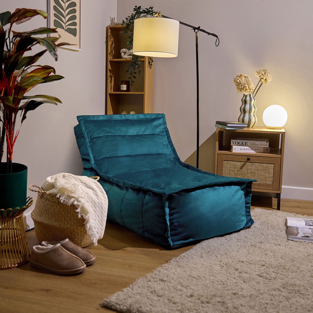 icon® Dolce Velvet Lounger Bean Bag