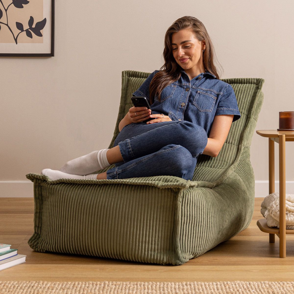Icon Dolce Corduroy Scandi Lounger Bean Bag