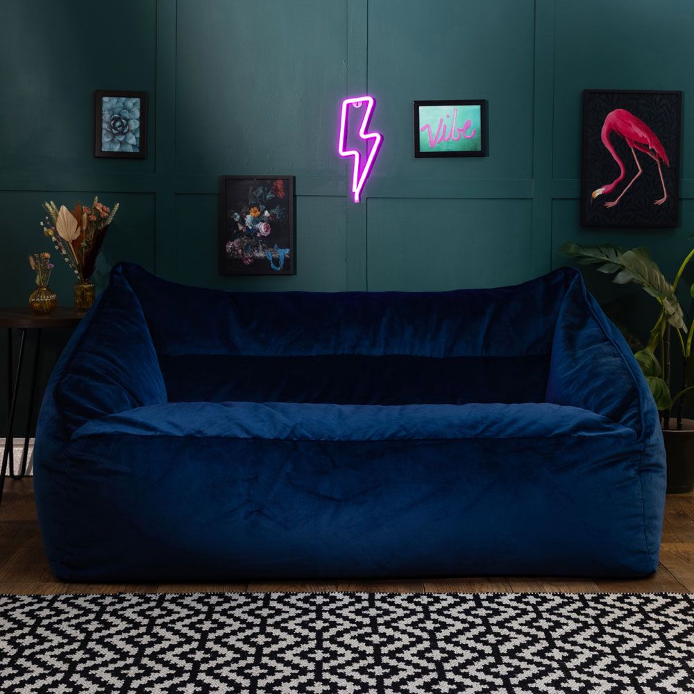 icon® Cecilia Velvet Loveseat Bean Bag