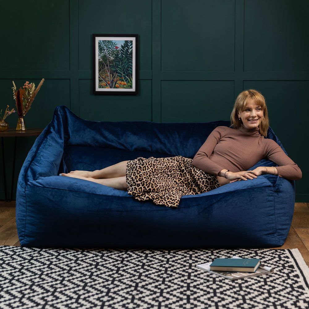 icon® Cecilia Velvet Loveseat Bean Bag