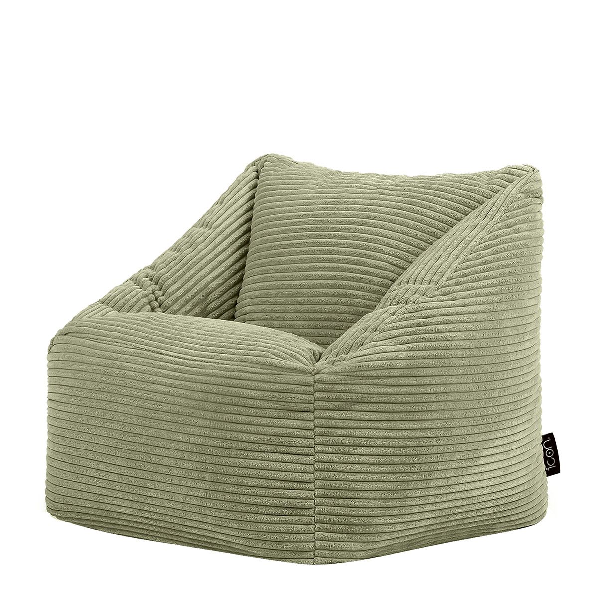 Icon Kids Morgan Cord Armchair Bean Bag, Sage Green