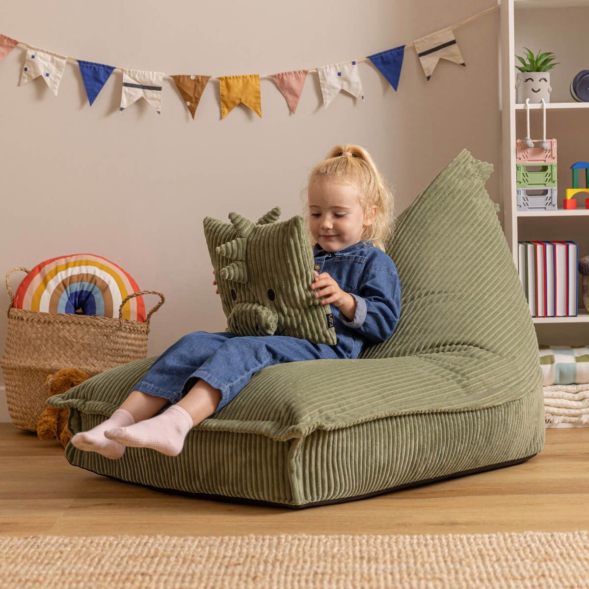 Icon Kids Corudroy Lounger Bean Bag