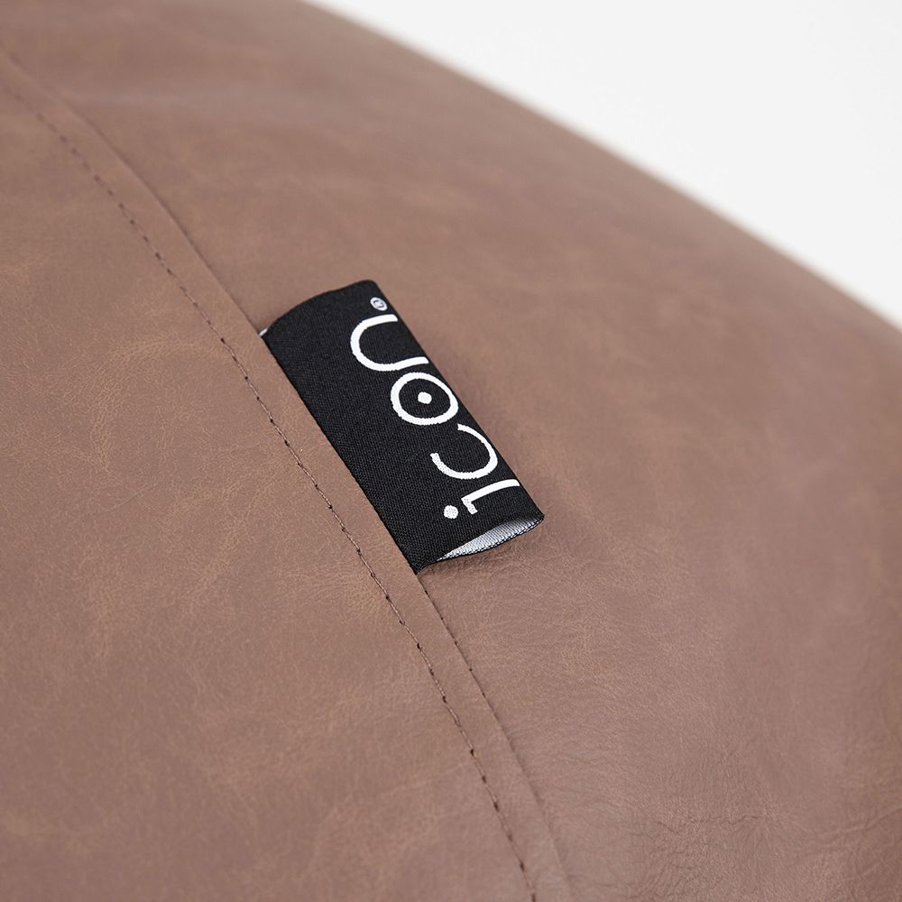 icon® Lucia Faux Leather Footstool, Brown