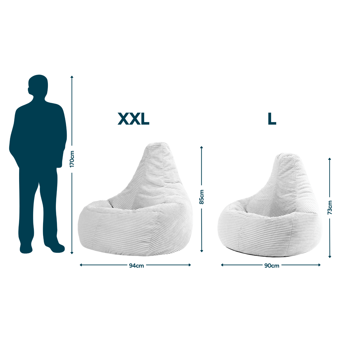 icon® Dalton Corduroy XL Recliner Bean Bag