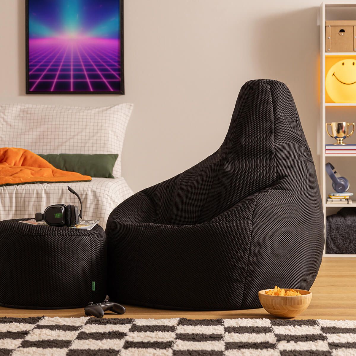 Icon Gaming Performance Mesh Recliner Bean Bag