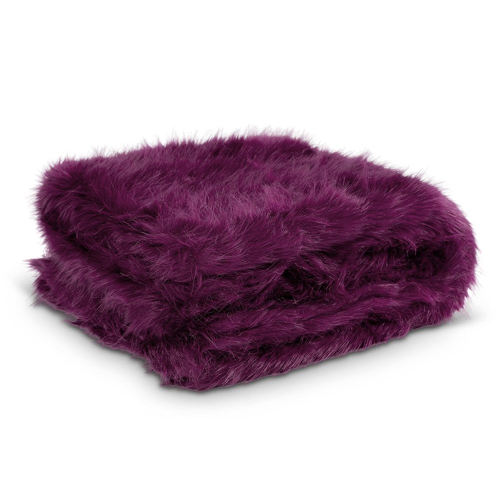 Icon® Sabrina Spikey Faux Fur Throw, Wine