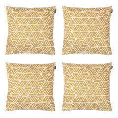 Veeva® Geometric Print Yellow Outdoor Cushion, Pack of 4